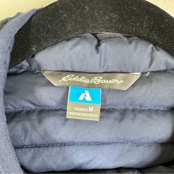 Eddie Bauer Women’s First Ascent Storm Down 800 Hooded Puffer Jacket Blue Medium - Picture 5 of 9